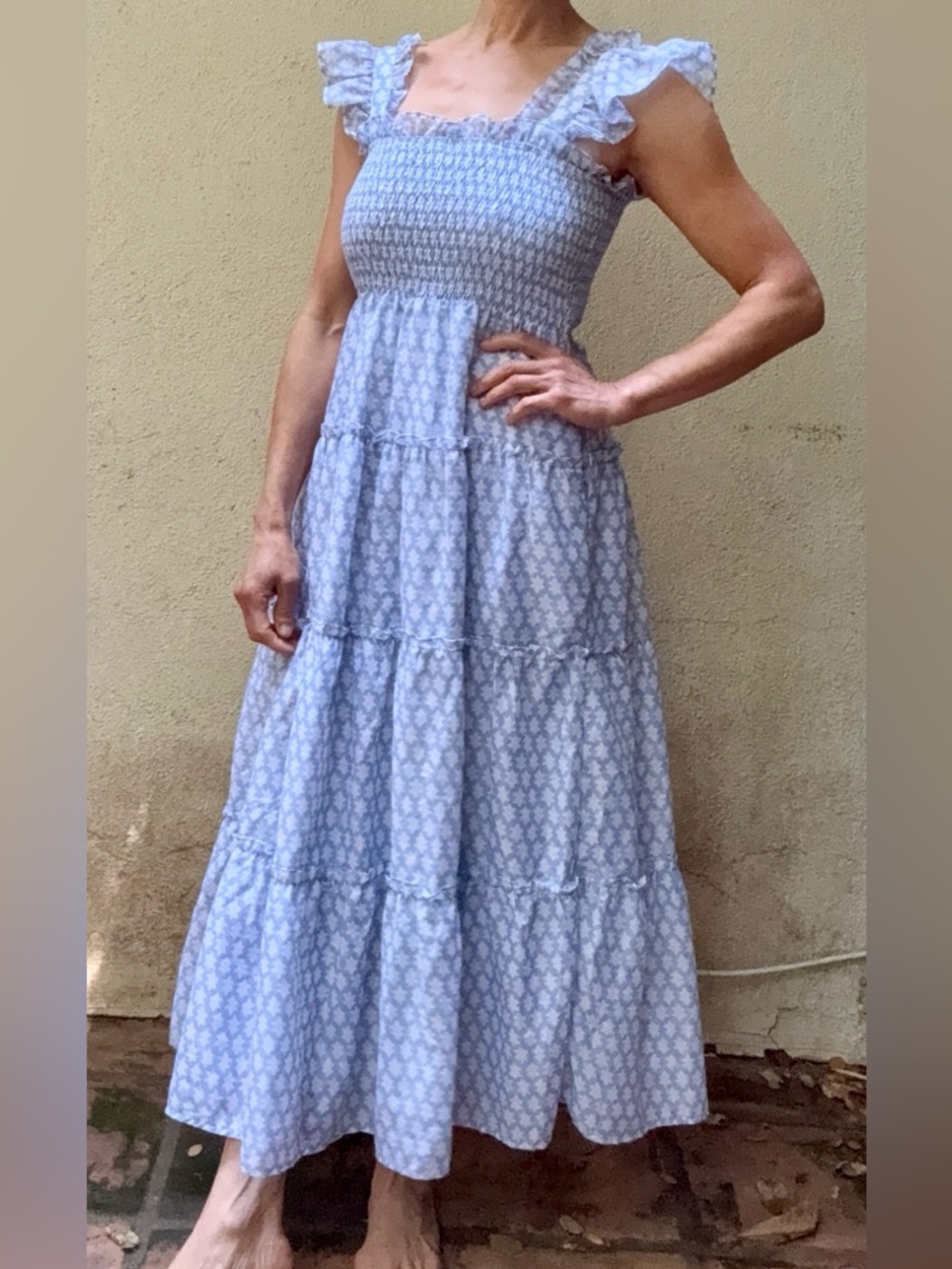 J. Marie Ruffle Strap Maxi Dress, Size Small